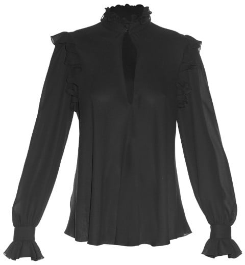 Giambattista Valli Ruffled high-neck georgette blouse ($1,005)