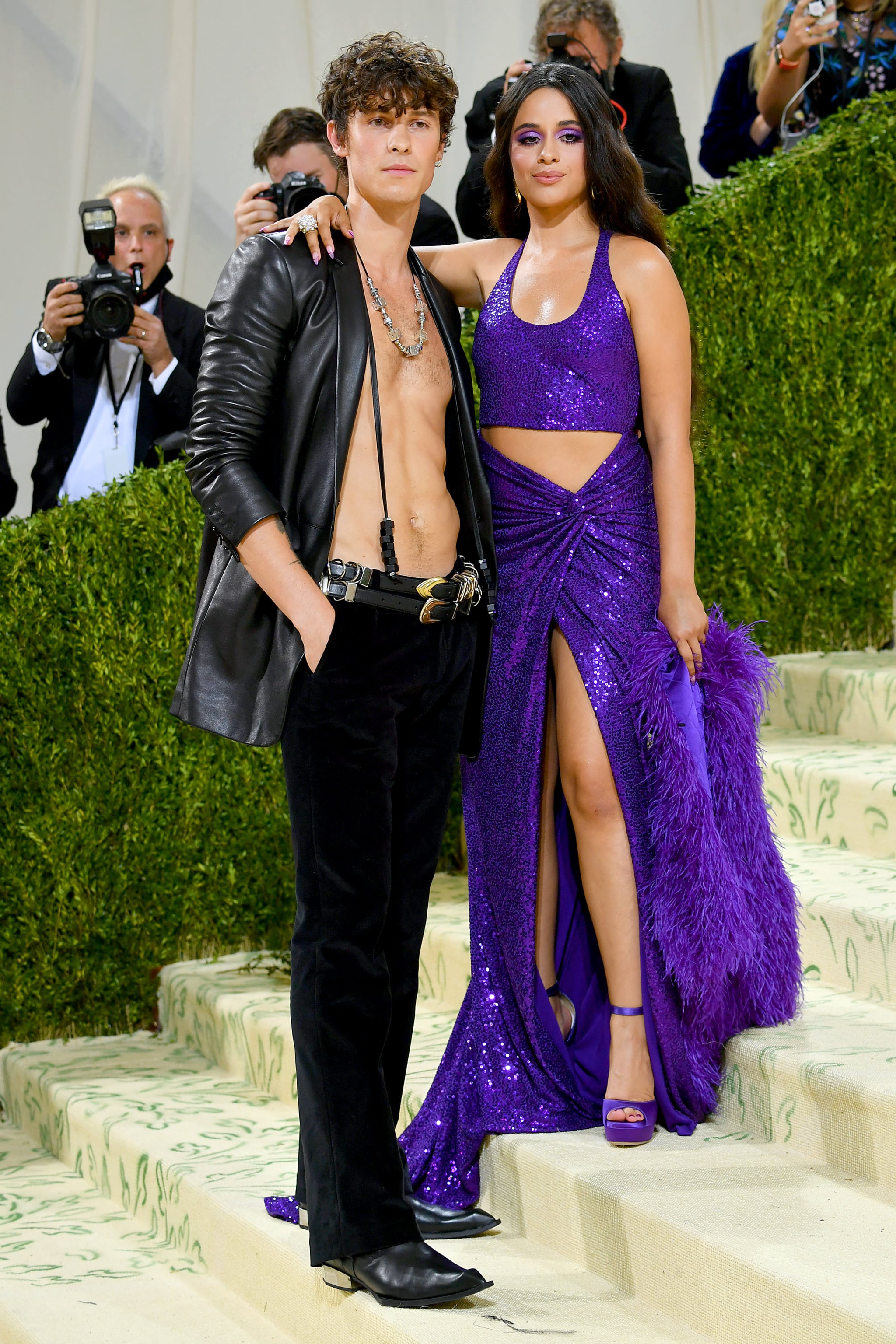 NEW YORK, NEW YORK - SEPTEMBER 13: Shawn Mendes and  Camila Cabello attend The 2021 Met Gala Celebrating In America: A Lexicon Of Fashion at Metropolitan Museum of Art on September 13, 2021 in New York City. (Photo by Jeff Kravitz/FilmMagic)