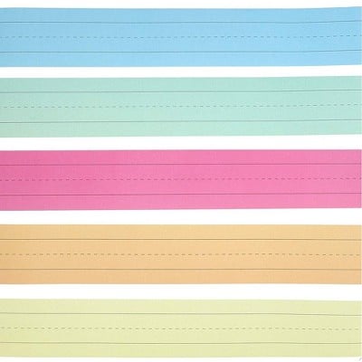 Lined Coloured Sentence Strips for Classroom (100 Count)