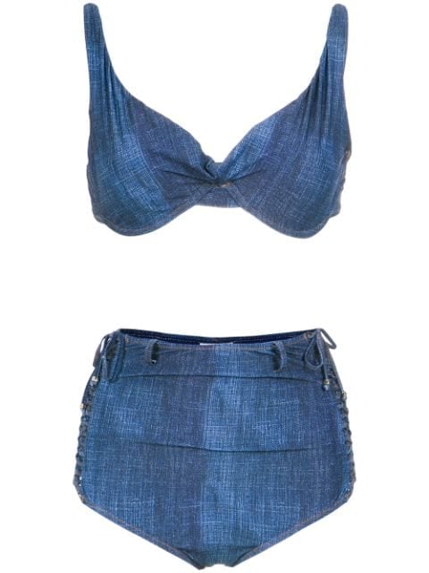 Amir Slama High Waist Denim Bikini Set