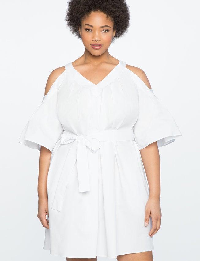 Eloquii Cold-Shoulder Pleated A-Line Dress