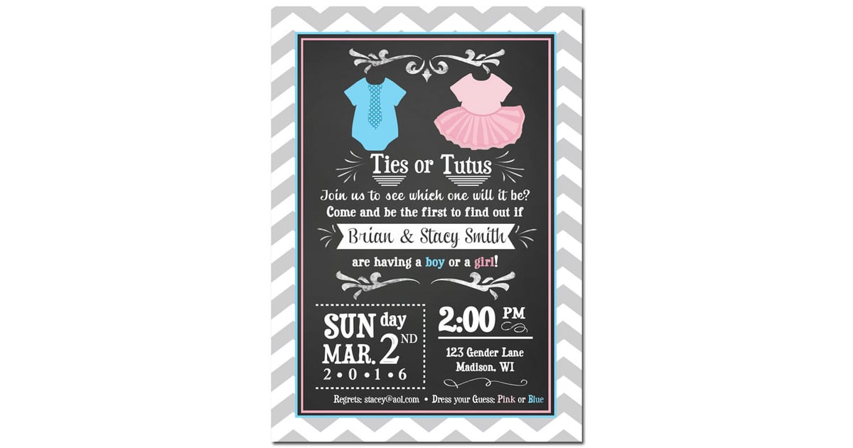Ties or Tutus Invite Gender Reveal Invitations POPSUGAR Family Photo 25