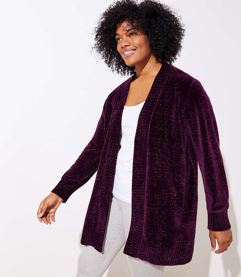 Loft Plus Chenille Blouson Open Cardigan