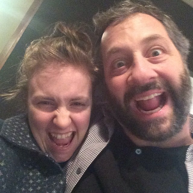 Lena Dunham and Judd Apatow took a silly snap in the Girls writers' room.
Source: Instagram user lenadunham