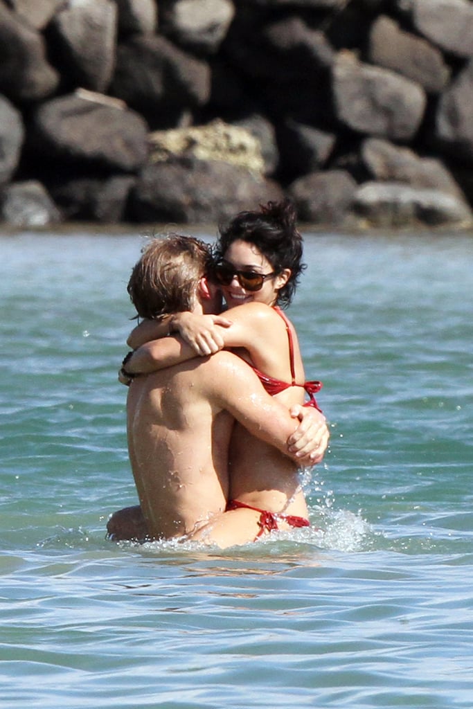 Vanessa Hudgens and boyfriend Austin Butler kissed and cuddled in the Hawaiian waters back in January 2012.