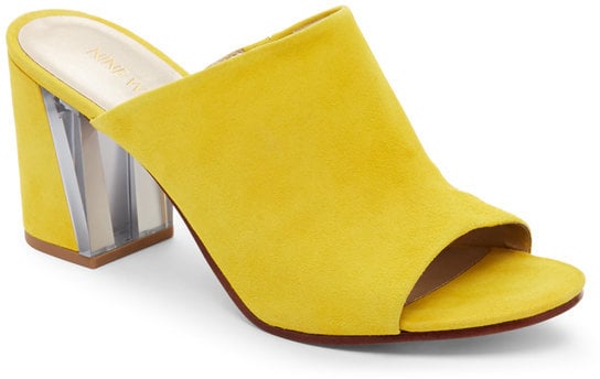 Nine West Citrine Yellow Gemily Block Heel Mules