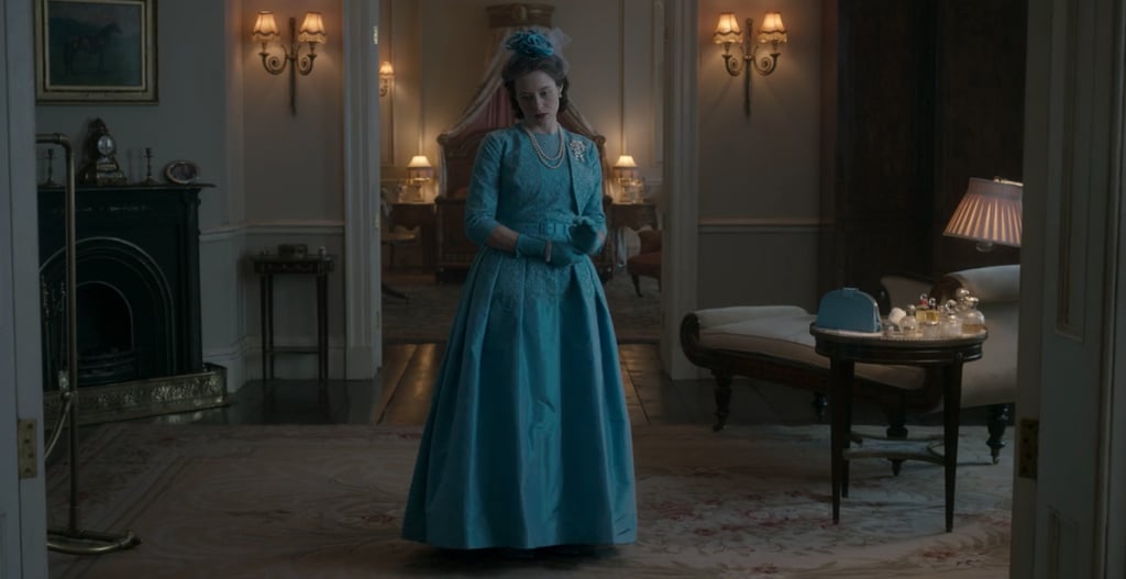 A look at the Netflix show's version of Queen Elizabeth's gown.