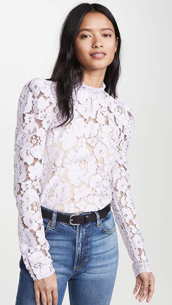 WAYF Emma Puff-Sleeve Lace Top