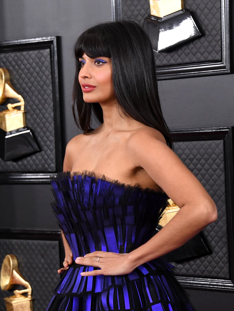 Jameela Jamil Wore £22 ASOS Boots Under Her Grammys Dress