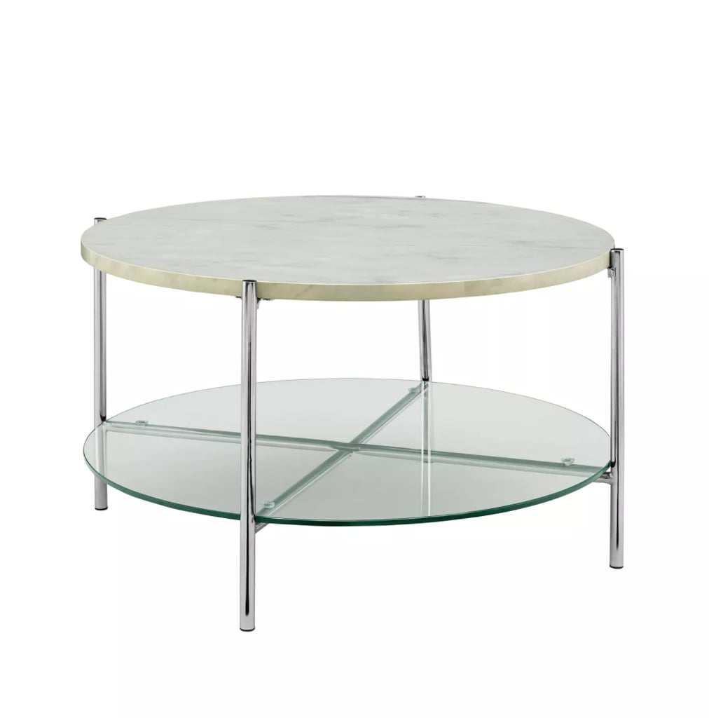 A Modern Coffee Table: Saracina Home Round Modern Glam Coffee Table