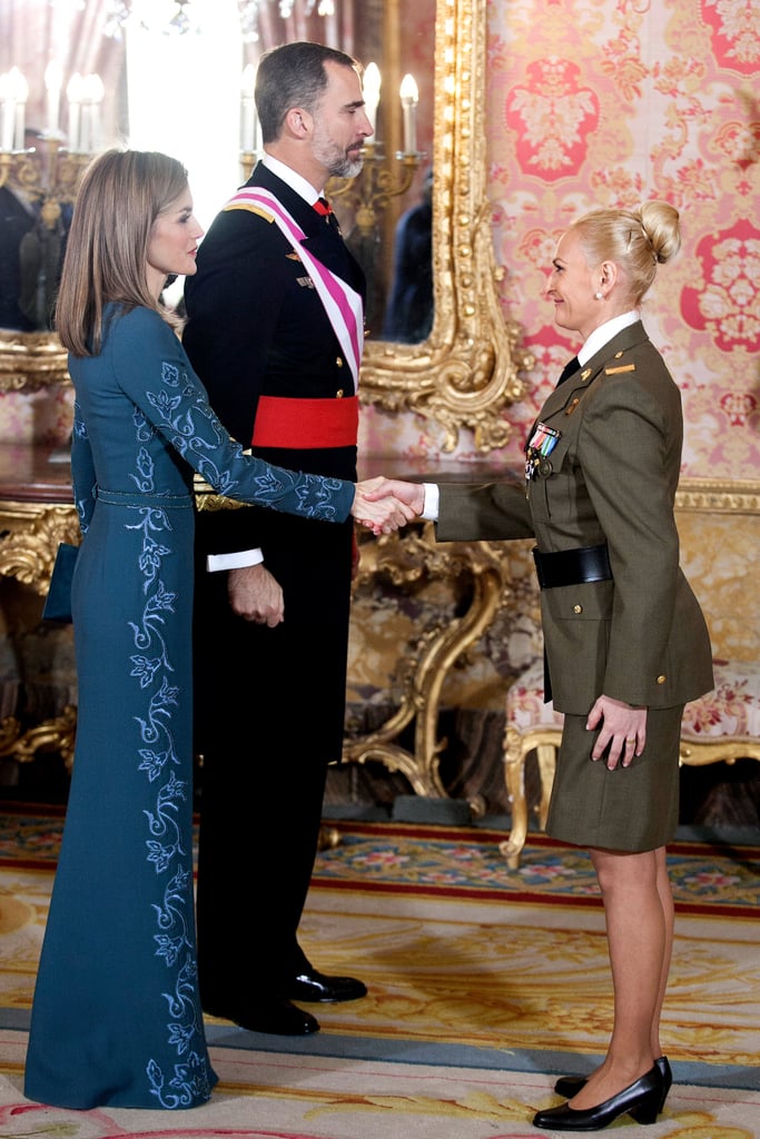 Queen Letizia at a Ceremony at the Royal Palace in Spain