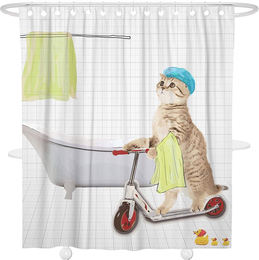 Cat Scooter Shower Curtain