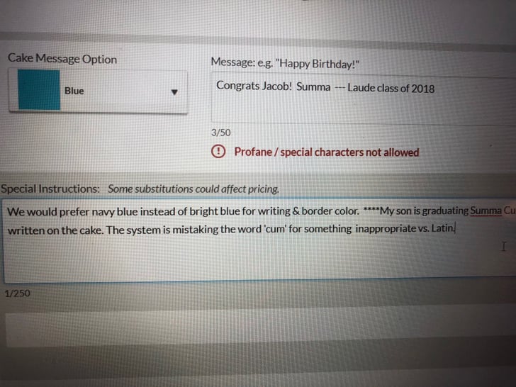 Publix Censors Graduation Cake 2018