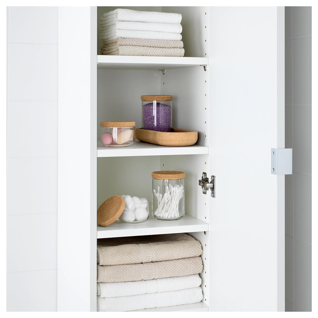 Bathroom Ikea Set of 5 Glass Jars With Cork Lids and Tray