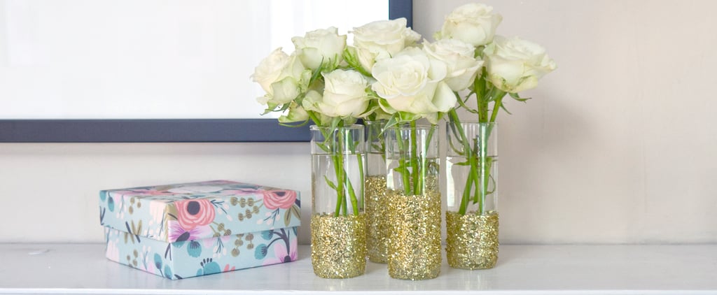 DIY Glitter Shot-Glass Vases