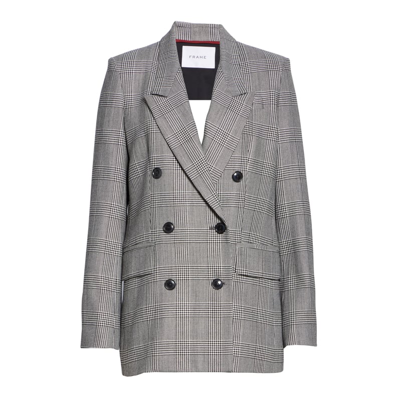 Frame Glen Plaid Double Breasted Blazer