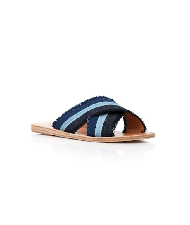 Ancient Greek Sandals Thais Patchwork Denim Sandal