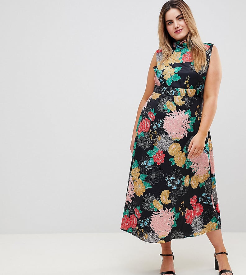 Uttam Boutqiue High Neck Floral Belted Maxi Dress