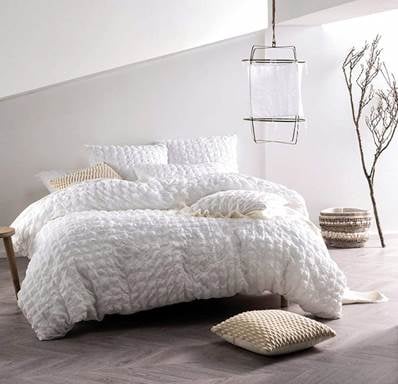 Nicole Miller Home 3pc Full Queen Squares Seersucker Texture Duvet