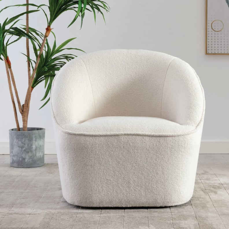 A Shearling Chair: Deshaune Swivel Barrel Chair