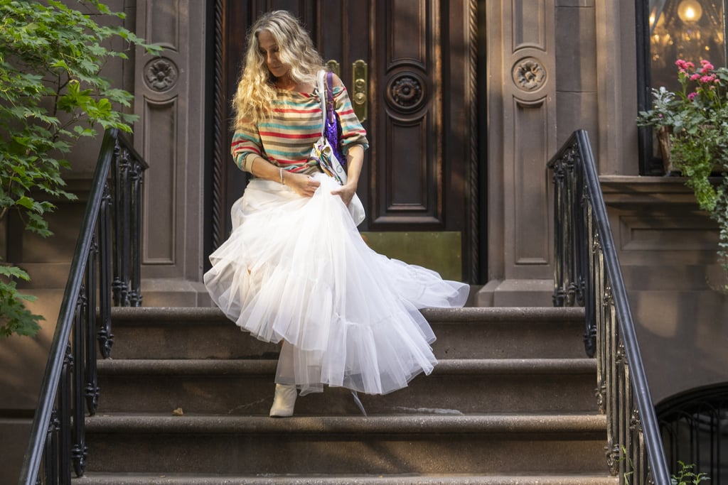 Carrie Bradshaw's White Tulle Skirt in "And Just Like That" Season 1, Episode 4