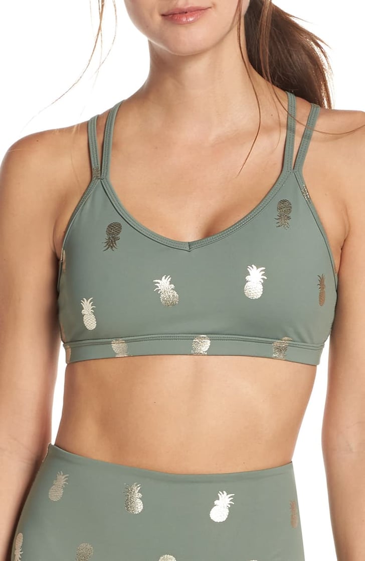 Beyond Yoga Pineapple Double Strap Sports Bra Best Workout Clothes on Sale 2019 POPSUGAR