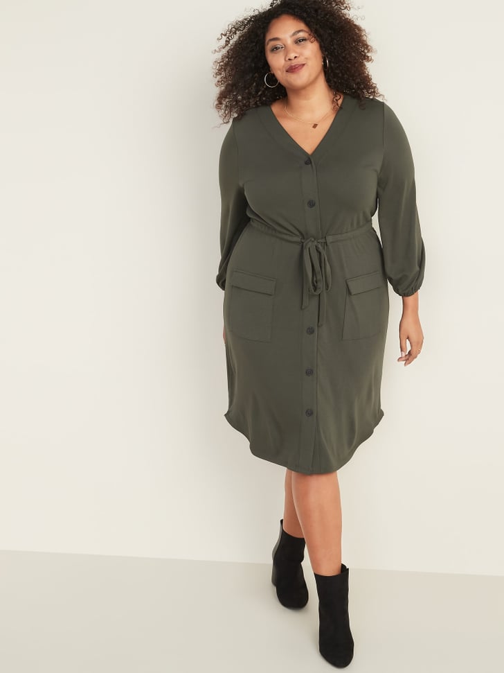 Old Navy Waist Defined Plus Size Ponte Knit Utility Dress Best