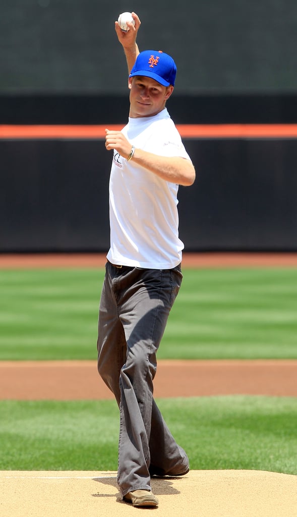 Prince Harry took the mound at the Minnesota Twins vs. the New York Mets game in June 2010.