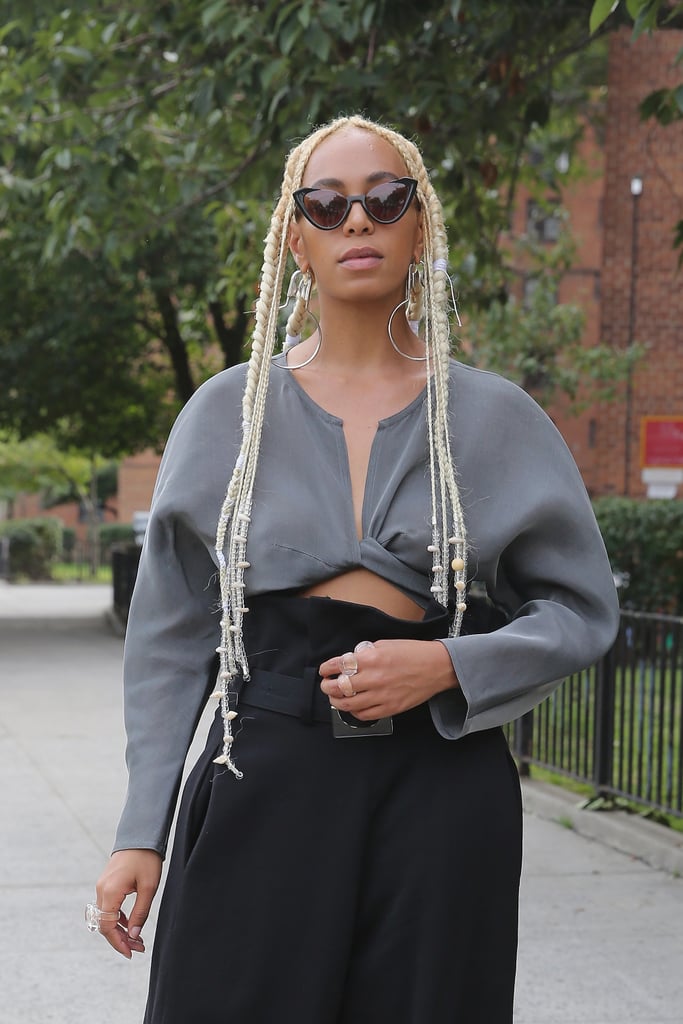 Solange Wearing Braids During Fashion Week in 2017