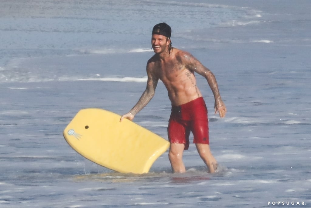 David Beckham Shirtless at the Beach October 2017