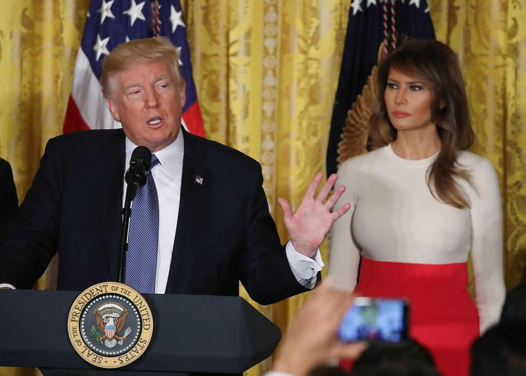 Melania Trump Red Skirt For Hispanic Heritage Month