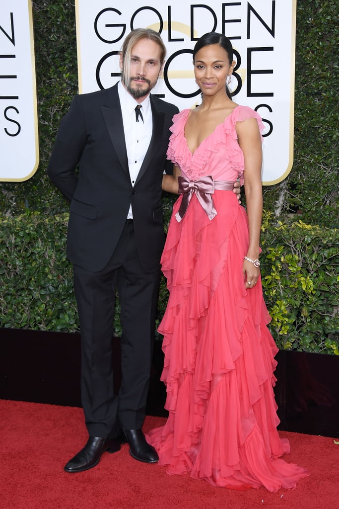Zoe Saldana and Marco Perego at the 2017 Golden Globes