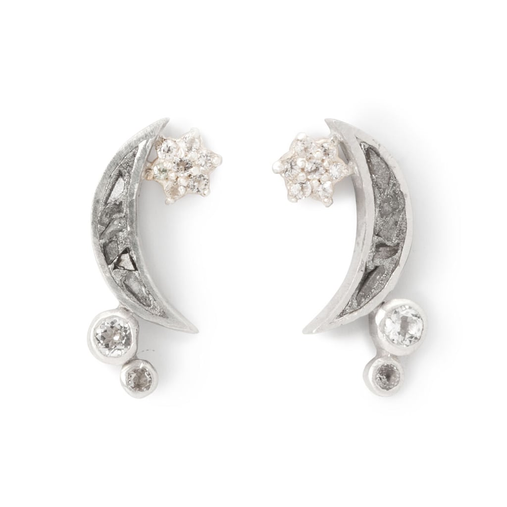 Shimmering Moon Sliced Raw Diamond Earrings