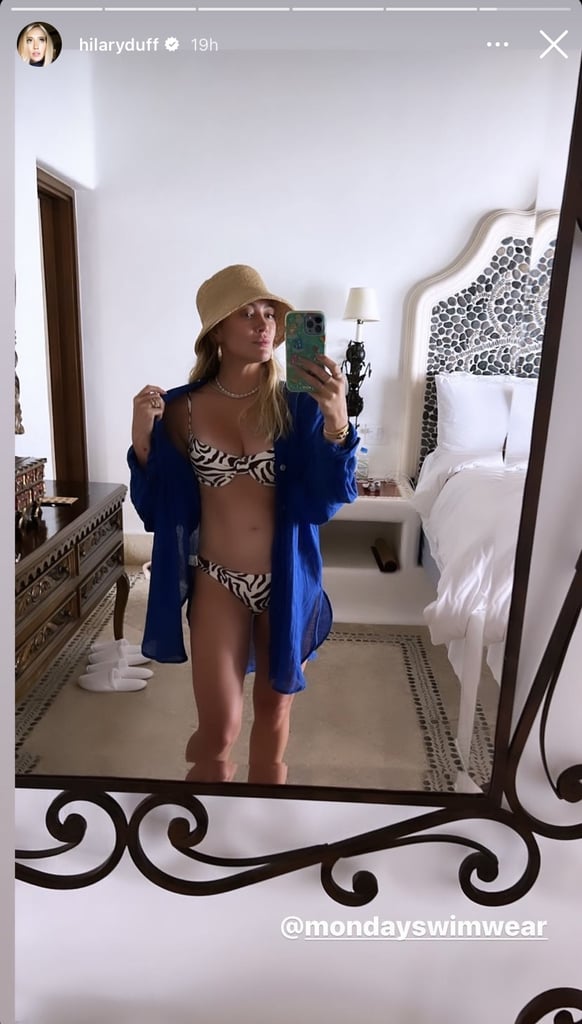 Hilary Duff's Zebra-Print Swimsuit in Cabo San Lucas