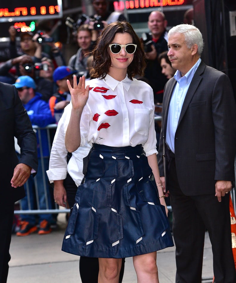 Anne Hathaway's Wavy Bob Haircut in 2015