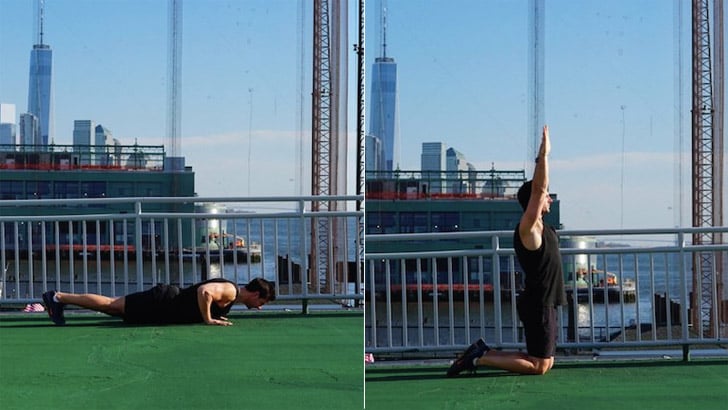 Push-Up to Kneeling Shoulder Press