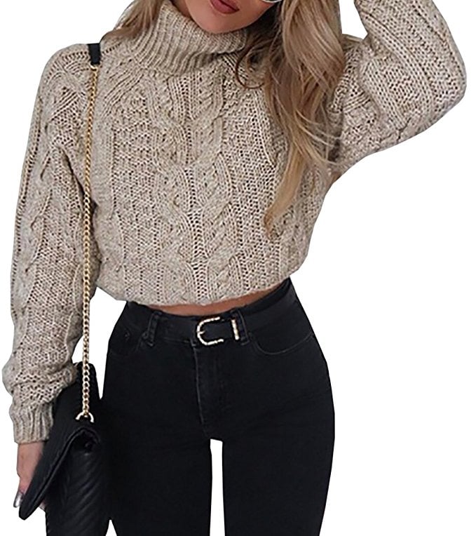 Jiujiuyi Chunky Knit Cropped Sweater