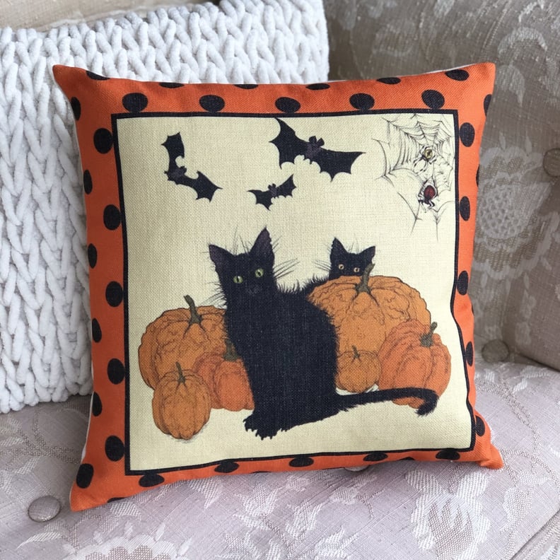 For the Cat-Lover: Nezaket Halloween Kitty Throw Pillow Cover