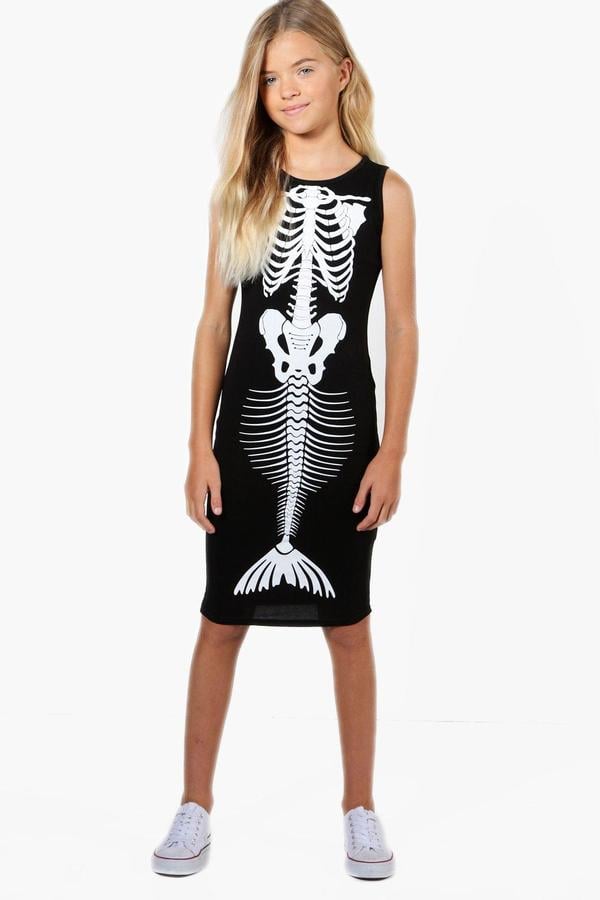 boohoo Girls Skeleton Mermaid Midi Dress