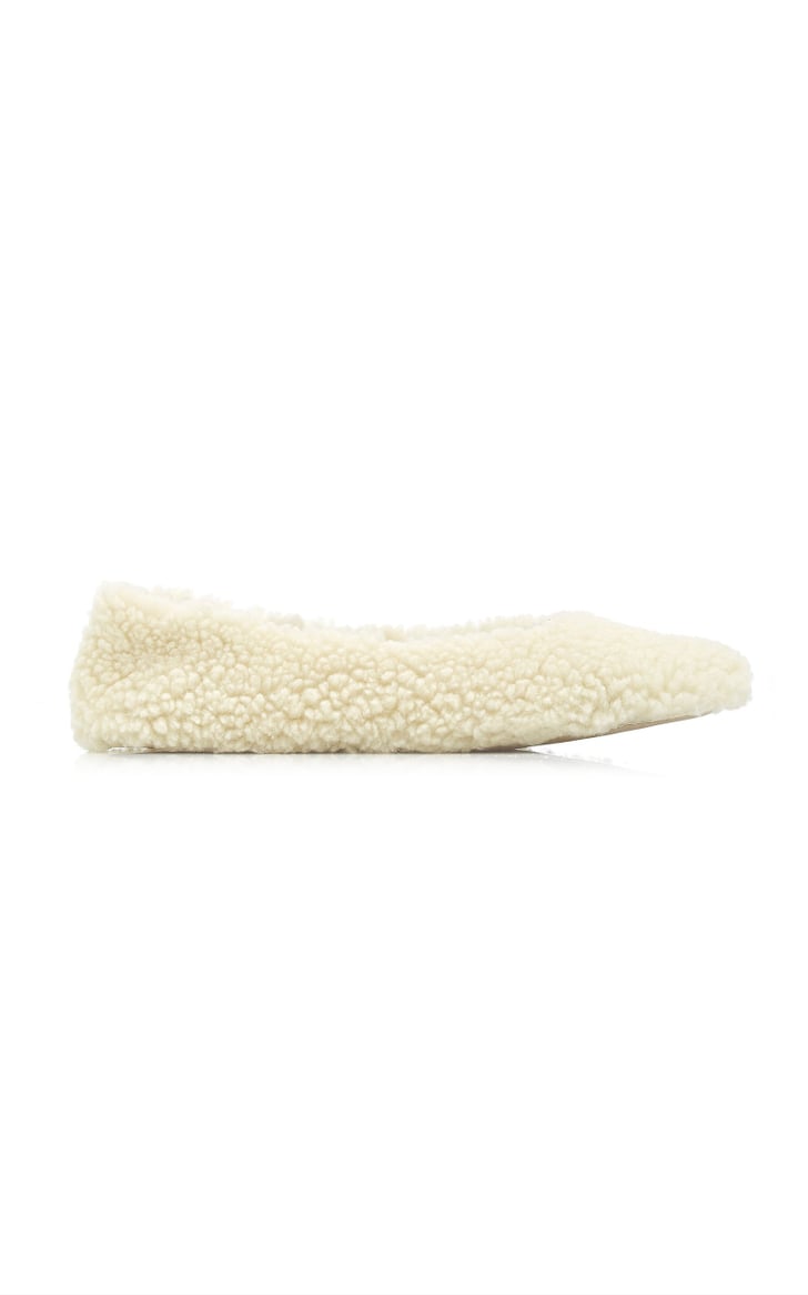 shearling ballet flats