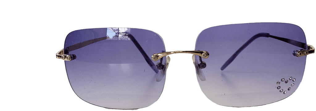 Square Purple Sunglasses With Jewelled Heart