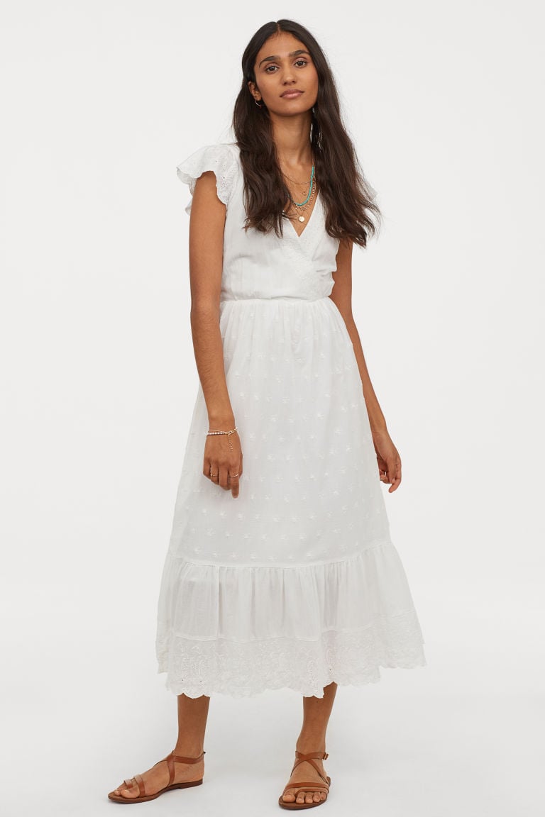 embroidered cotton dress h&m