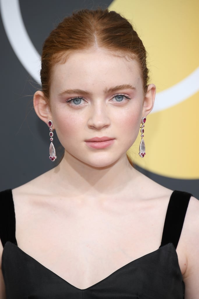 Sadie Sink Celebrity Hair and Makeup at the 2018 Golden Globes