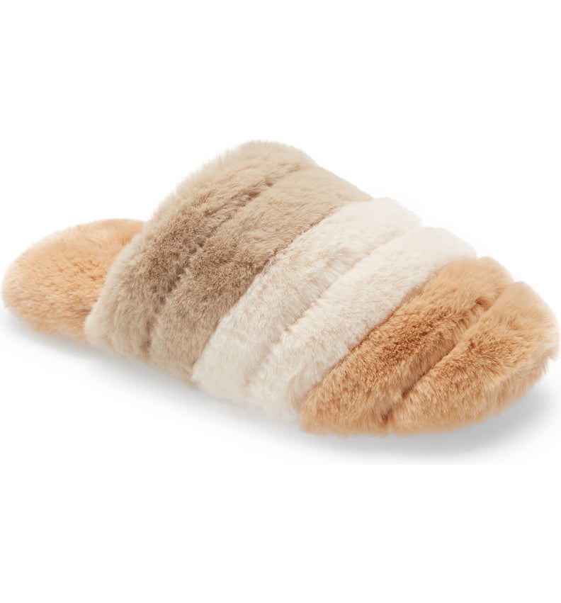 A Three Toned Slipper: Madewell Leopard Recycled Faux Fur Quilted Scuff Slippers