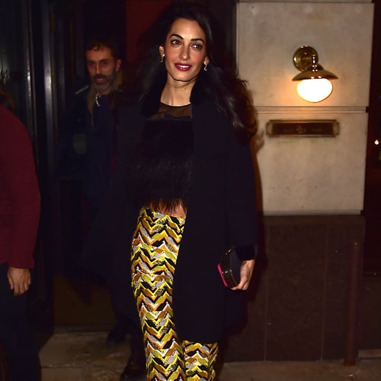 Amal Clooney Wearing a Crop Top and Flare Pants