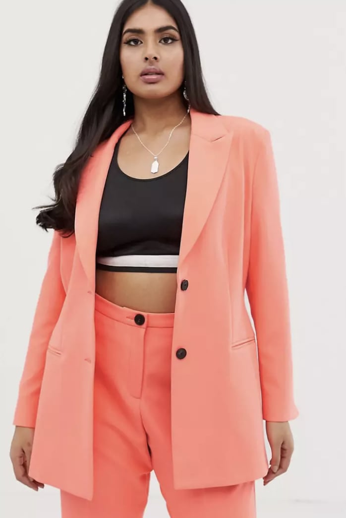 ASOS DESIGN Curve Fluro Pink Suit Blazer