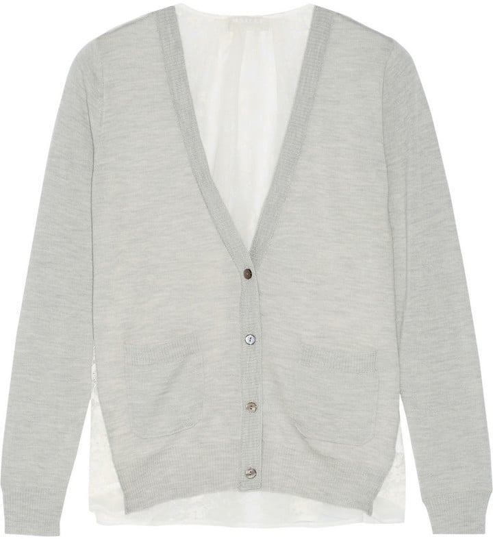 Clu Lace-Paneled Wool and Cashmere-Blend Cardigan ($475)
