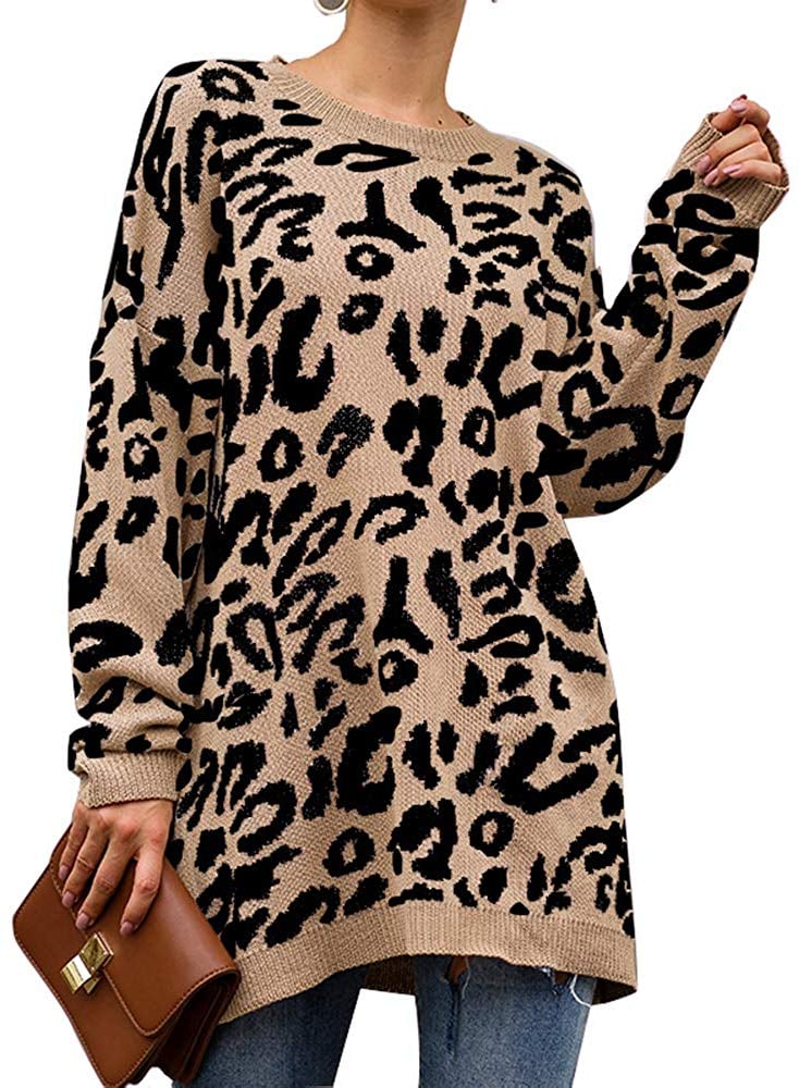 Prettygarden Leopard Sweater Dress