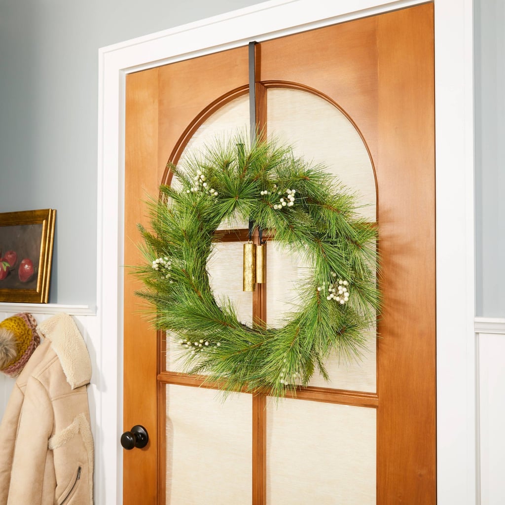 A Traditional Wreath: Hearth & Hand with Magnolia Needle Pine & Snowberry Seasonal Faux Wreath