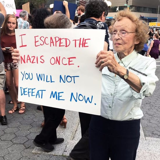 Holocaust Survivor Photo From Charlottesville Protest in NYC